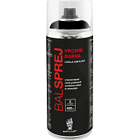 BALSPREJ vrchní univerzální akrylová barva ve spreji, RAL 9005 černý lesk, 400 ml