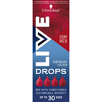 Schwarzkopf Live Drops Ohnivá červená barvicí kapky na vlasy, 30 ml