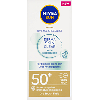 Nivea Sun Derma Skin Clear lehký pleťový krém na opalování, OF 50+, 40 ml