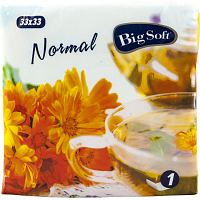 Big Soft klasické bílé ubrousky, rozměry 33 x 33 cm