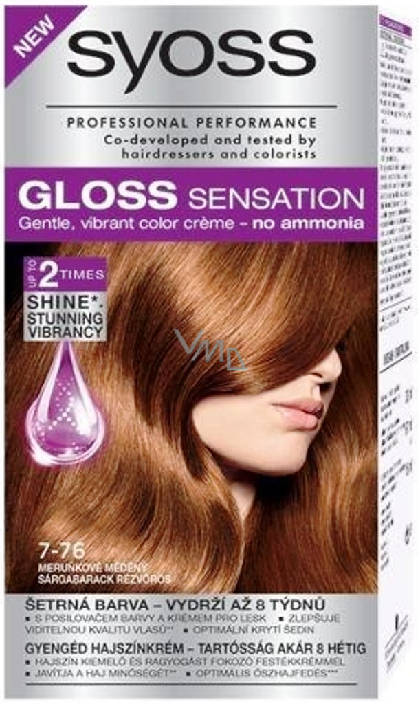 Syoss Gloss Sensation Setrna Barva Na Vlasy Bez Amoniaku 7 76 Merunkove Medeny 115 Ml Vmd Drogerie A Parfumerie