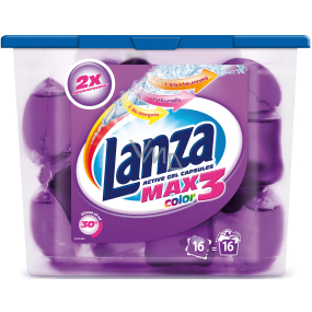 Lanza Max3 Color gelové kapsle na praní barevného prádla 16 ks x 30 ml (506 g)