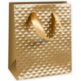 Ditipo Dárková papírová taška 11,4 x 6,4 x 14,6 cm zlatá