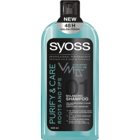 Syoss Purify & Care Roots and Tips šampon pro mastné kořínky a suché konečky 500 ml