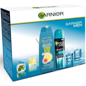 Garnier Fructis Citrus Detox šampon 250 ml + Garnier Men Extreme Ice deodorant sprej 150 ml, kosmetická sada pro muže