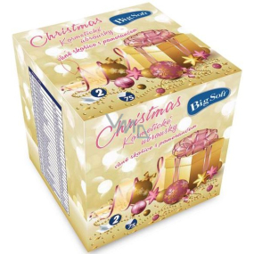 Big Soft Christmas papírové kapesníky vůně skořice s pomerančem bílé 2 vrstvé 75 kusů
