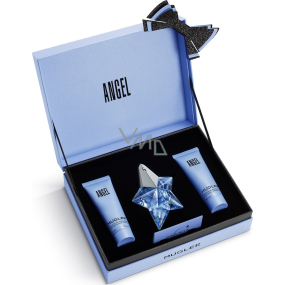 Thierry Mugler Angel parfémovaná voda plnitelný flakon pro ženy 25 ml + tělové mléko 50 ml + sprchový gel 50 ml, dárková sada