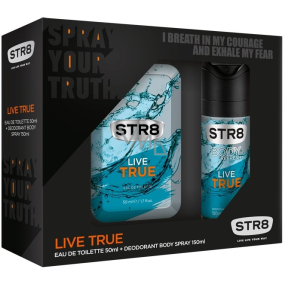 Str8 Live True toaletní voda pro muže 50 ml + deodorant sprej 150 ml, dárková sada