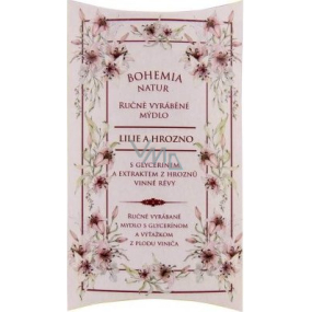 Bohemia Gifts Wine Spa Lilie a hrozno Vinná kosmetika s glycerinem a extrakty z hroznů vinné révy ručně vyrobené toaletní mýdlo v papírové krabičce 100 g