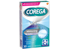 Corega Tabs Whitening čisticí tablety na zubní náhrady protézy 30 kusů