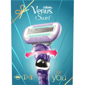 Gillette Venus Swirl holicí strojek + náhradní hlavice 1 kus + Satin Care gel na holení 75 ml, kosmetická sada, pro ženy