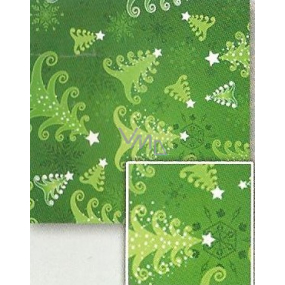 Nekupto Dárkový balicí papír 70 x 200 cm Vánoční Zelený, stromeček