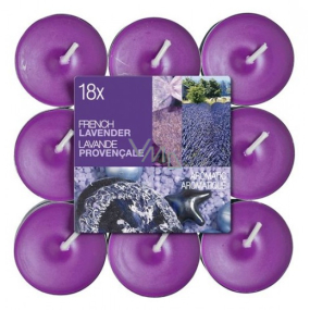 Bolsius Aromatic French Lavender - Francouzská Levandule vonné čajové svíčky 18 kusů, doba hoření 4 hodiny