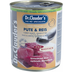 Dr. Clauders Krůta s rýží kompletní superprémiové krmivo 80% masa pro dospělé psy 800 g