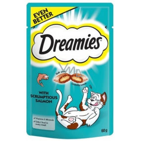Dreamies Cat s lososem doplňkové krmivo pro kočky 60 g