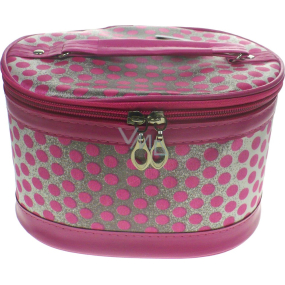 Kufřík kosmetický puntík růžový 19 x 14,5 x 12 cm