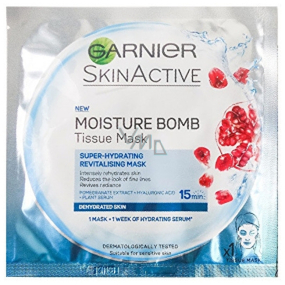 Garnier Moisture + Aqua Bomb superhydratační vyplňující textilní pleťová maska 15 minutová 32 g
