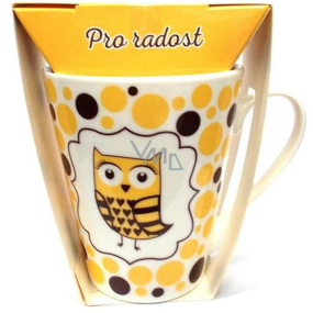 Albi Dobroty Dárková sada hrnek a horká mléčná čokoláda Pro radost žlutý 300 ml