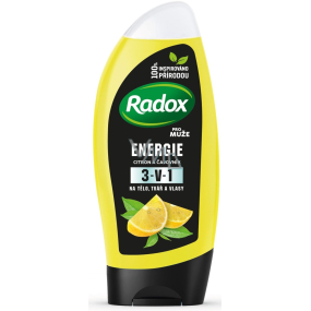 Radox Men Energie Citron a čajovník 3v1 sprchový gel na tělo, vlasy a tvář pro muže 250 ml