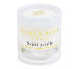 Heart & Home Svěží prádlo Sojová vonná svíčka bez obalu hoří až 15 hodin 53 g
