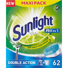 Sunlight All in 1 Lemon tablety do myčky nádobí 62 kusů