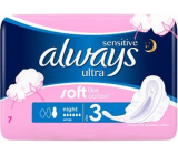Always Sensitive Ultra Night hygienické vložky s křidélky 7 kusů