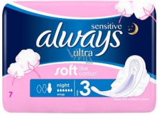 Always Sensitive Ultra Night hygienické vložky s křidélky 7 kusů