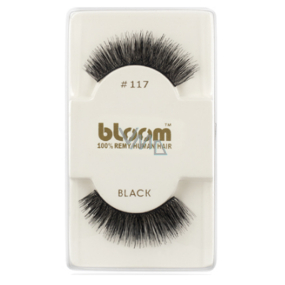 Bloom Natural nalepovací řasy z přírodních vlasů obloučkové černé č. 117 1 pár