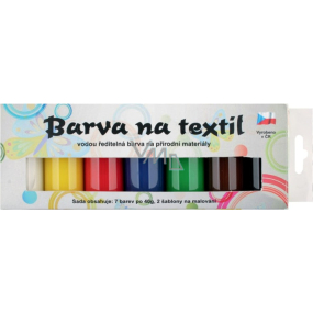 Kreativ Colour Barvy na textil - světlý materiál, klasik sada 7 barev 20 g + 2 šablony 6,5 x 2 cm