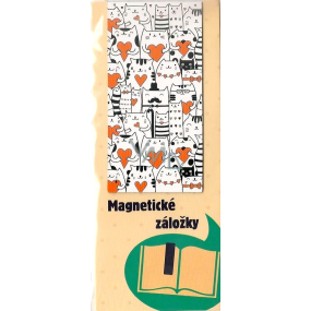 Albi Magnetická záložka do knížky Kreslené kočky se srdíčky 9 x 4,5 cm