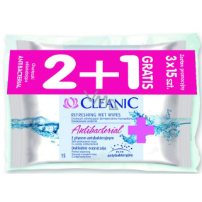 Cleanic Antibakteriální ubrousky 45 kusů 2 + 1 zdarma