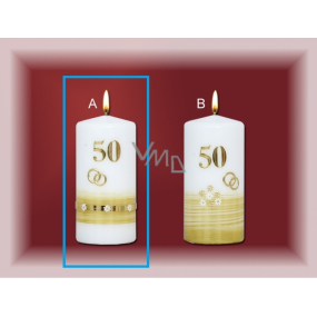 Lima Jubilejní 50 let svíčka Zlatá válec svatba Motiv A, 70 x 150 mm 1 kus
