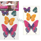 Tetovací obtisky s glitry Motýli 10,5 x 6 cm