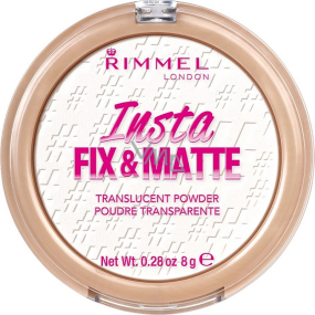 Rimmel London Insta Fix & Matte transparentní pudr 001 Translucent 8 g