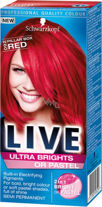 Schwarzkopf Live Ultra Brights Or Pastel Barva Na Vlasy 092 Pillar Box Red Vmd Drogerie A 