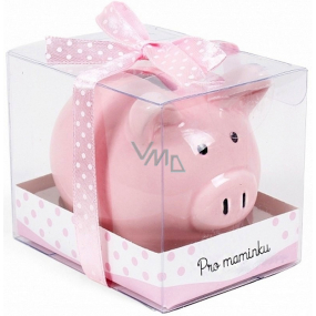 Albi Pokladnička prasátko malé Pro maminku růžová 7 cm × 6,5 cm × 7,3 cm