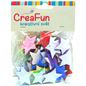 CreaFun Samolepicí dekorace Hvězda Eva mix barev 30 x 35 mm 30 kusů