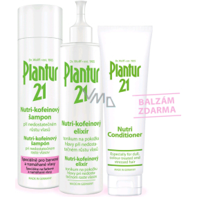 Plantur 21 Nutri-kofeinový šampon 250 ml + Nutri-kofeinový elixír 200 ml + Nutri balzám 150 ml, kosmetická sada