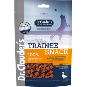 Dr. Clauders Trainee Snack Kachní sušené kostičky maso doplňkové krmivo 100% masa pro psy 80 g