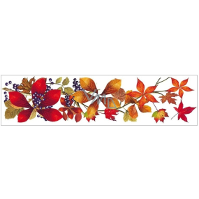 Okenní fólie bez lepidla pruh s podzimním listím 59 x 15 cm č.4