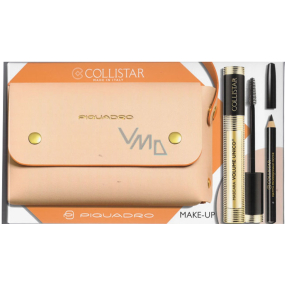 Collistar Volume Unico řasenka Intense Black 13 ml + Matita Professionale Occhi tužka na oči Black 1,2 g + kabelka, kosmetická sada