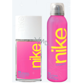 Nike Pink Woman parfémovaný deodorant sklo 75ml + deodorant sprej 200 ml pro ženy dárková sada