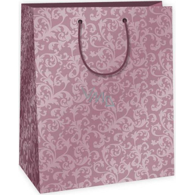 Ditipo Dárková papírová taška 26,4 x 13,6 x 32,7 cm růžová krajkový vzor