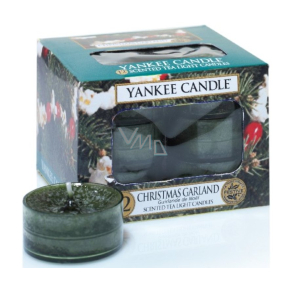 Yankee Candle Christmas Garland - Vánoční věnec vonná čajová svíčka 12 x 9,8 g