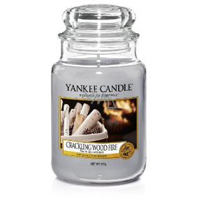 Yankee Candle Crackling Wood Fire - Praskající oheň v krbu vonná svíčka Classic velká sklo 623 g
