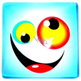 Nekupto Magnet Emoji Smajlík čtvereček modrý, oranžové oko 4 x 4 cm
