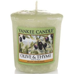 Yankee Candle Olive & Thyme - Olivy a tymián vonná svíčka votivní 49 g