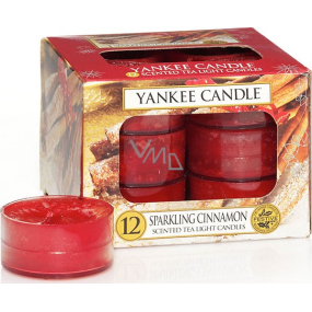 Yankee Candle Sparkling Cinnamon - Třpytivá skořice vonná čajová svíčka 12 x 9,8 g