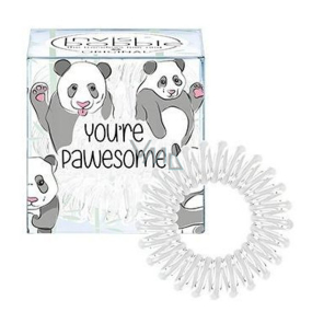 Invisibobble Original Circus Collection Pawesome originální vlasové gumičky čiré s bílým proužkem panda 3 kusy