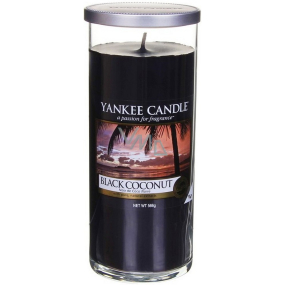 Yankee Candle Black Coconut - Černý kokos vonná svíčka Décor velký válec sklo 75 mm 566 g
